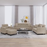 VidaXL Set de canapele cu perne, 4 piese, gri taupe, microfibră