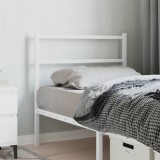 VidaXL Tăblie de pat metalică, alb, 90 cm