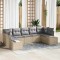 vidaXL Set de canapele pentru grădină cu pernă 7 pcs Bej Rattan poli 3347210