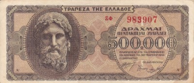 GRECIA 500.000 drahme 1944 VF+!!! foto