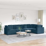 vidaXL Canapea modulară cu perne, albastru, catifea 3321336