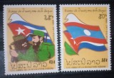 Laos 1989 Fidel Castro, steaguri drapel , serie 2v nestampilat