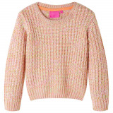 Pulover pentru copii tricotat, roz deschis, 140, vidaXL