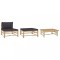 Gossi set mobilier de gradina, perne gri inchis, 3 piese, bambus
