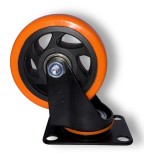 Roata pivotanta 4 inch, portocalie, rotire 360&deg;, rezistenta si mobilitate
