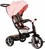 Tricicleta Roz QPlay Prime 4 in 1 Fete, 10-36 Luni, Cos, Copertina, Centuri Siguranta, Spatar Reglabil