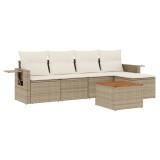 Cumpara ieftin Set canapele de gradina cu perne, 6 piese, bej, poliratan