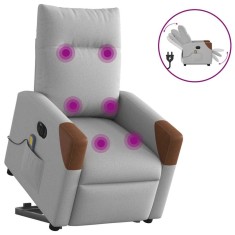 vidaXL Scaun electric pentru masaj picioare &icirc;n picioare stofa gri nor 3324029