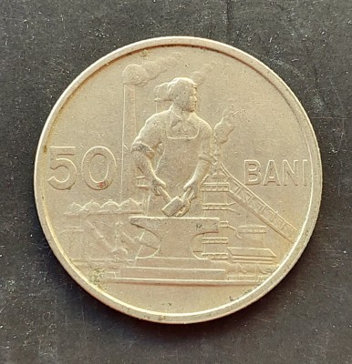 Moneda 50 bani 1955 RPR necuratata foto