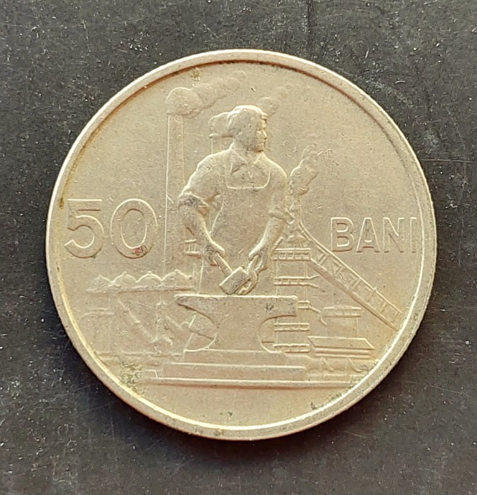 Moneda 50 bani 1955 RPR necuratata