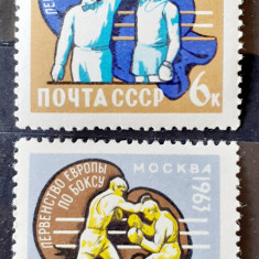 Rusia 1963 box, campionatul european de box Moscova 2v.mnh