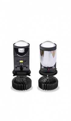 Set de 2 becuri led H4 cu lupa si canbus, 12v, alb 6000k foto