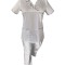 Costum Medical Pe Stil, Alb cu Elastan Cu Paspoal si Garnitură Stil Japonez, Model Nicoleta - 2XL, 4XL