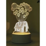 Cumpara ieftin Lampa de Veghe 3D Casa cu baloane, 20x10 cm - 85545