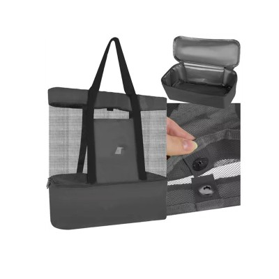Geanta picnic/plaja, compartiment termoizolant alimente si bauturi, capacitate 20 litri, 58x15x35 cm foto