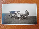 Fotografie masina de epoca, familie in excursie spre Tusla, 1929