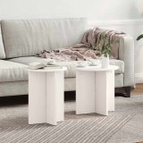 VidaXL Masă de cafea 2 pcs Alb 41.5 x 41.5 x 41 cm Lemn masiv de pin