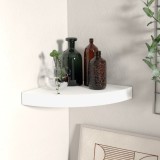 vidaXL Raft colțar de perete, alb, 25 x 25 x 3,8 cm, MDF