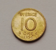Suedia - 10 Ore 1956 - Argint (L9) foto