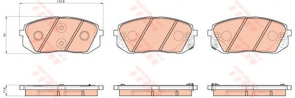Set placute frana,frana disc HYUNDAI i40 CW (VF) (2011 - 2016) TRW GDB3530
