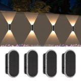 Set 4 Lampi Solare Perete LED A.bigwhale, Lumina Sus-Jos, IP65, 1200mAh, Exterior Gradina Gard Terasa