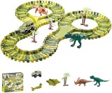 Cumpara ieftin Set de curse interactiv Dinosaur Track Toys, 120 piese + Masinuta electrica