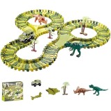 Set de curse interactiv Dinosaur Track Toys, 120 piese + Masinuta electrica