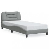 Cumpara ieftin Cadru de pat cu LED fara saltea Hvar Gri deschis 80x200 cm Material