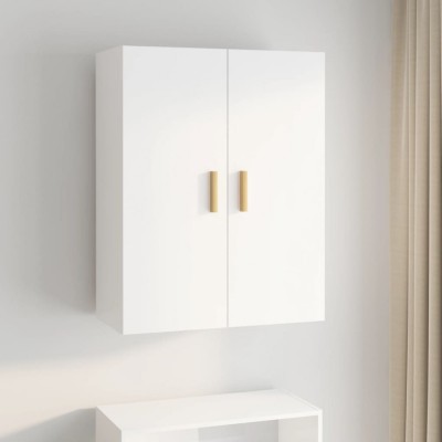 vidaXL Dulap de perete suspendat, alb extralucios, 69,5x34x90 cm 812264 foto