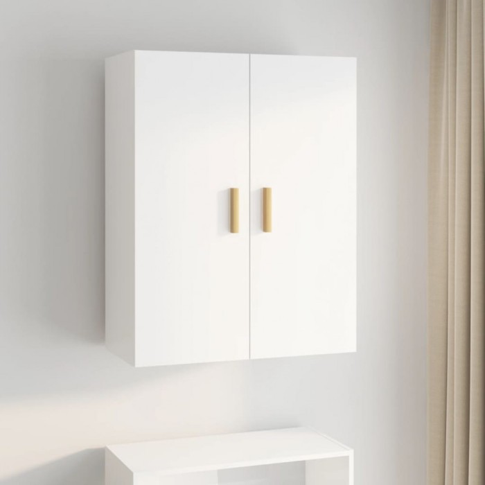 vidaXL Dulap de perete suspendat, alb extralucios, 69,5x34x90 cm 812264