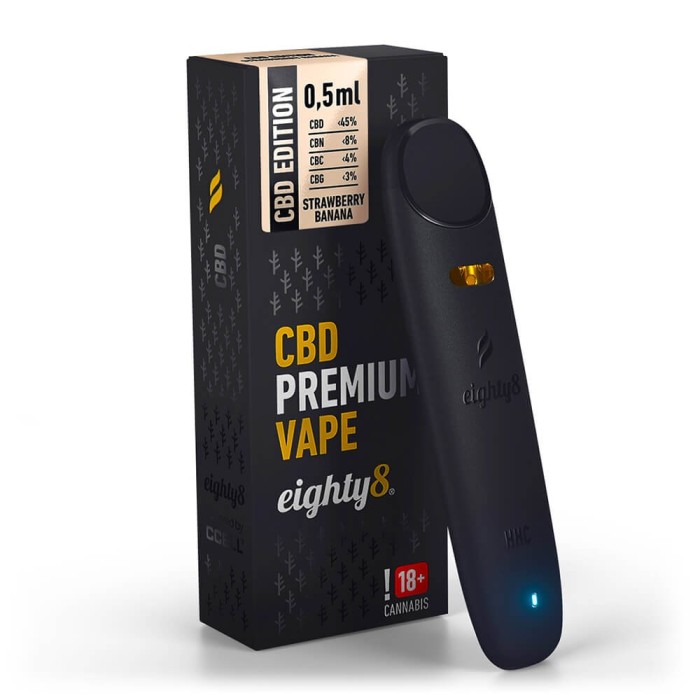 Vaporizator CBD Eighty8 Strawberry Banana 45% CBD 0,5ml