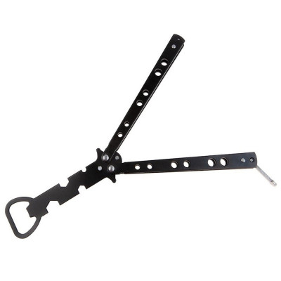 Briceag antrenament IdeallStore&amp;reg;, Party Opener, deschizator capace, otel inoxidabil, 22.5 cm, negru foto