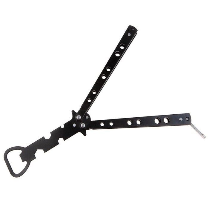 Briceag antrenament IdeallStore&reg;, Party Opener, deschizator capace, otel inoxidabil, 22.5 cm, negru