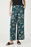 Medicine pantaloni culoarea verde, lat, medium waist