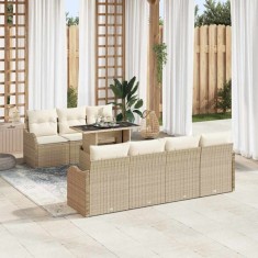 vidaXL Set de canapele pentru grădină 8 pcs Bej 100 x 55 x 73 cm 3357144