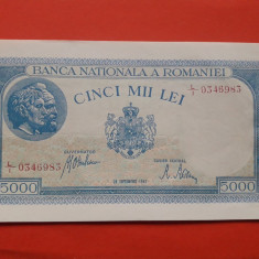 Bancnota 5000 lei 28 Septembrie 1943 - UNC