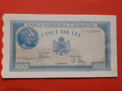 Bancnota 5000 lei 28 Septembrie 1943 - UNC foto