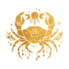 Sticker decorativ Zodiac, Auriu, 51 cm, 5468ST