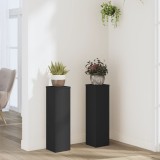 vidaXL Suporturi de plante, 2 buc., negru, 17x17x60 cm, lemn prelucrat 852934