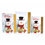 Set 3 cutii carte de Crăciun &ndash; model om de zăpada