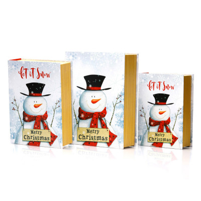 Set 3 cutii carte de Crăciun &amp;ndash; model om de zăpada foto