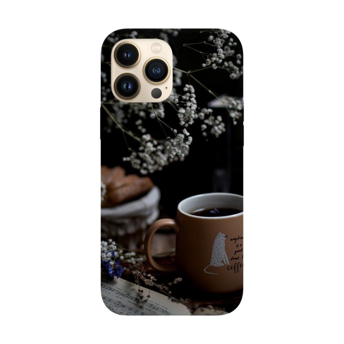 Husa compatibila cu Apple iPhone 14 Pro model Time for coffee, Silicon, TPU, Viceversa