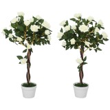 Outsunny Arbore artificial, plantă artificială &icirc;n ghiveci de ciment, plantă artificială | Aosom Romania