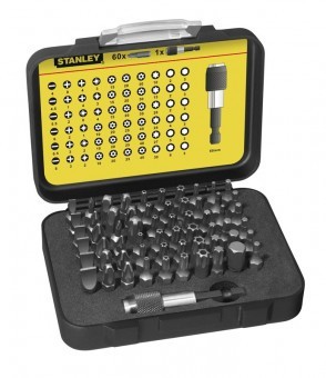 Stanley 1-13-902 Set 61 piese 1/4&amp;quot; - biti drepti, PH, PZ, Torx, Torx tamper, hexagonali - 3253561139024 foto