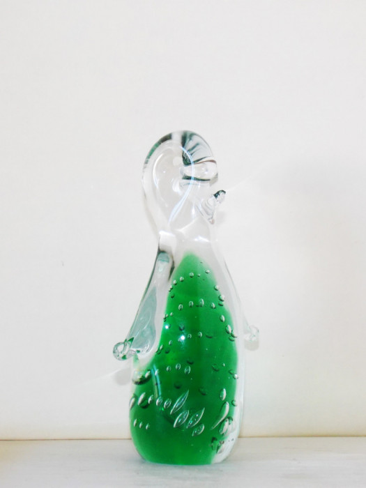 Statueta cristal sommerso bule controlate Pinguin, design Germano Padoan Mantorp