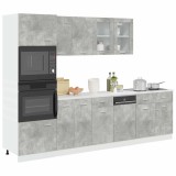 Set mobilier de baie &ldquo;Lyon&rdquo;, 7 piese, gri beton, lemn compozit
