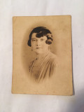 Fotografie veche portret de femeie, anii 20, 9x7 cm, Romania