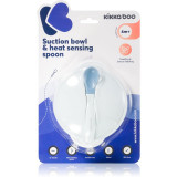 Kikkaboo Suction Bowl &amp; Heat Sensing Spoon serviciu de masă 4 m+ Blue 2 buc
