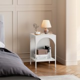 Raft, en.casa, PXSL-0145 Akaa, 52 x 35 x 35 cm, otel, alb, 5 kg, de sine statator, cu 2 polite depozitare HausGarden Leisure
