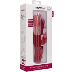 Vibrator Shots Toys &raquo;Butterfly&laquo; 22,8 cm - Rosu